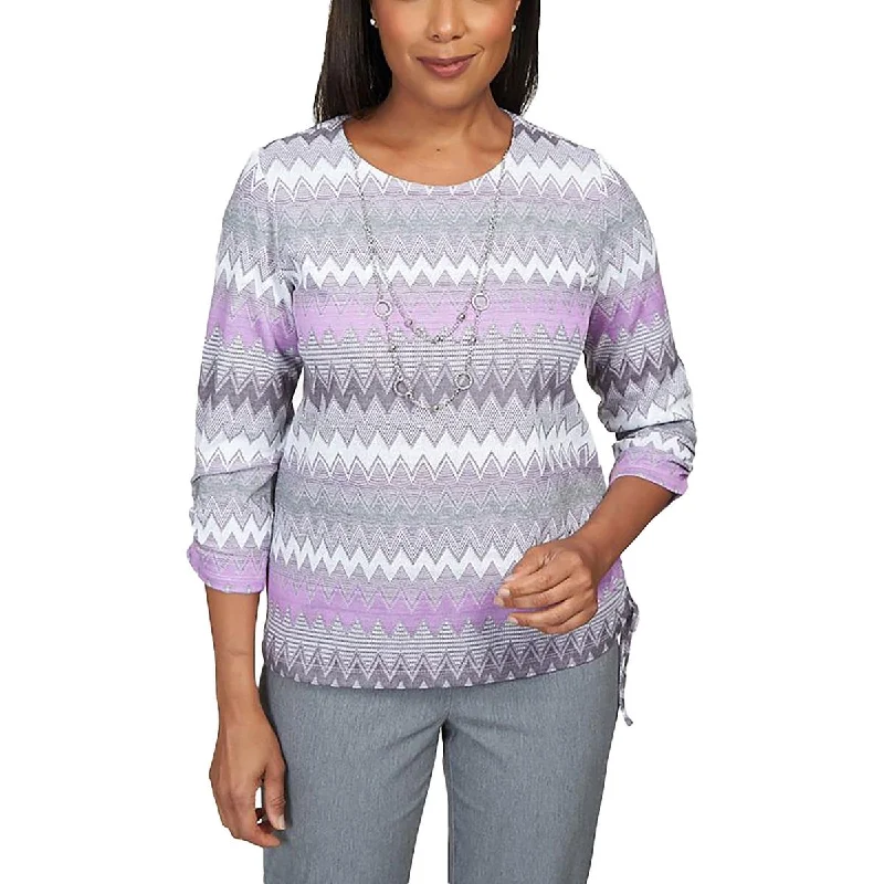 Alfred Dunner Womens Petites Knit Printed Pullover Sweater Houndstooth Herringbone Solid Alfred Dunner Womens Petites Knit Printed Pullover Sweater Houndstooth Herringbone Solid