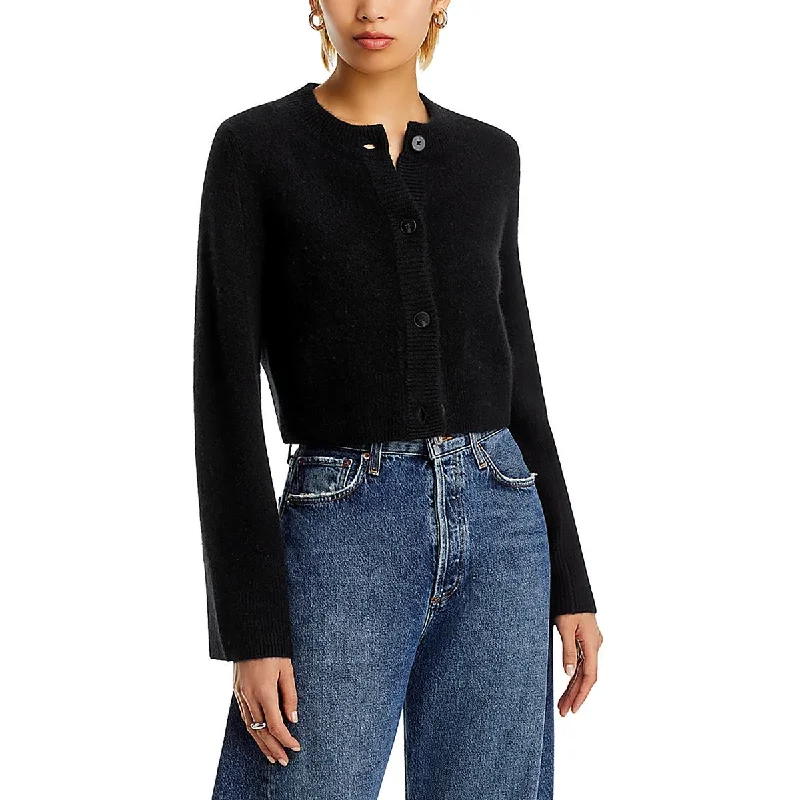 Aqua Cashmere Womens Cashmere Cropped Cardigan Sweater Machine Wash Dry Clean Hand Wash Aqua Cashmere Womens Cashmere Cropped Cardigan Sweater Machine Wash Dry Clean Hand Wash