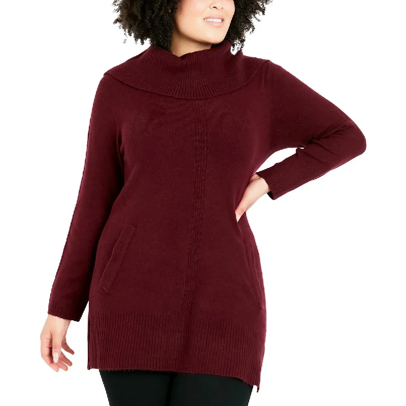Avenue Womens Plus Cowl Neck Ribbed Trim Pullover Sweater Stylish Fashionable Trendy Avenue Womens Plus Cowl Neck Ribbed Trim Pullover Sweater Stylish Fashionable Trendy