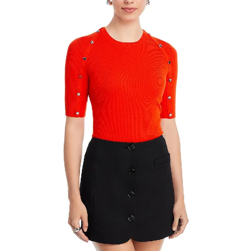Boss Womens Crewneck Button Trim Pullover Sweater Nylon Fabric Polyester Fabric Spandex Fabric Boss Womens Crewneck Button Trim Pullover Sweater Nylon Fabric Polyester Fabric Spandex Fabric