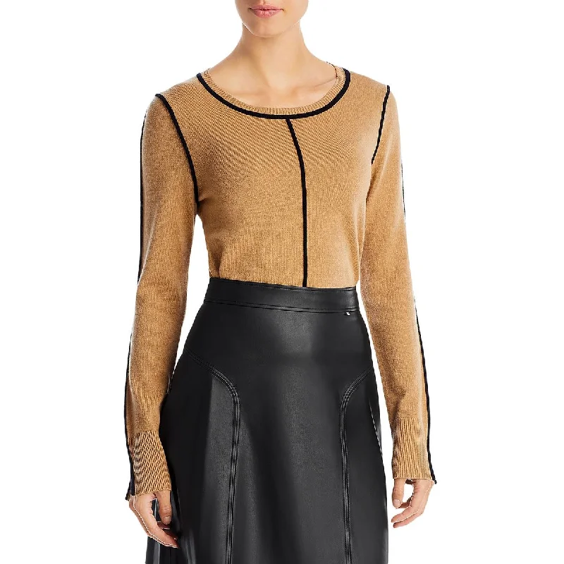Boss Womens Piping Wool Crop Sweater Thin Thick Dense