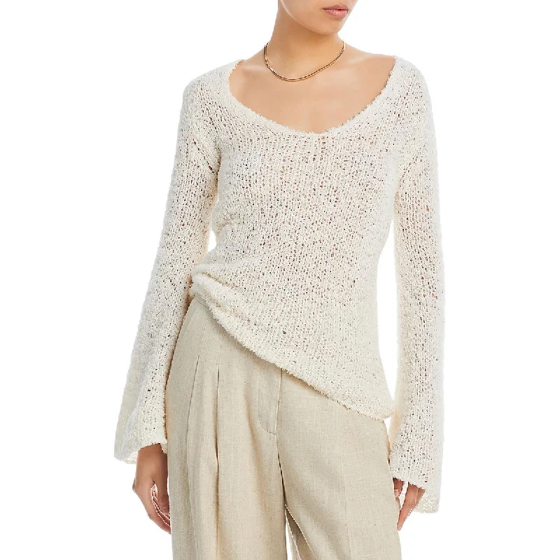 By Malene Birger Womens Top Crochet Pullover Sweater Elasticated Padded Insulated