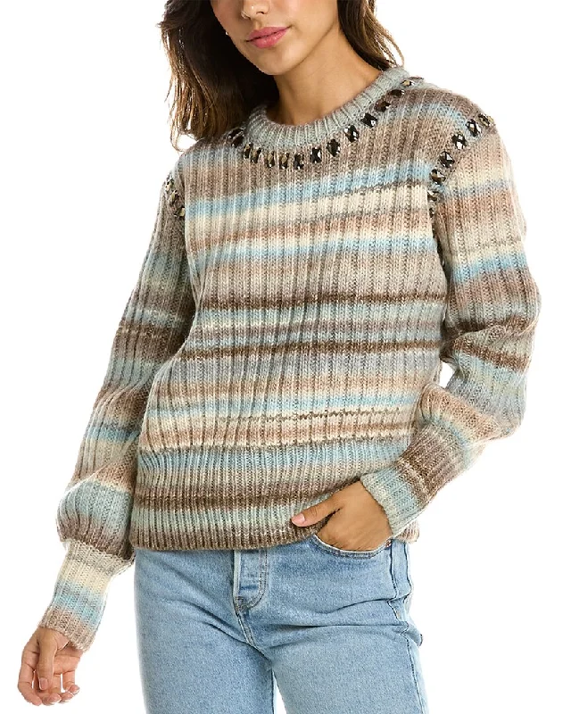 Cinq a Sept Myra Wool-Blend Sweater Elegant Classic Vintage