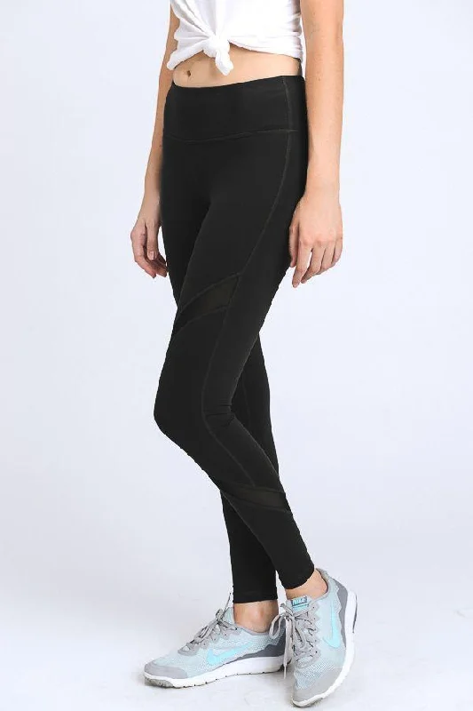 Cross Mesh Panels Pocket Full Leggings Stylish Camo Print Leggings