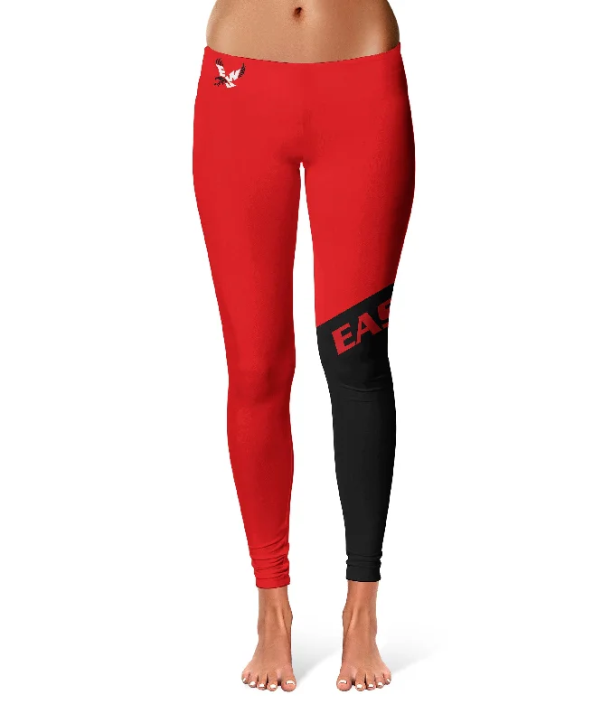Eastern Washington Eagles EWU Game Day Leg Color Block Red Black Yoga Leggings for Women by Vive La Fete Stylish Stretch-Waist Leggings Eastern Washington Eagles EWU Game Day Leg Color Block Red Black Yoga Leggings for Women by Vive La Fete Stylish Stretch-Waist Leggings