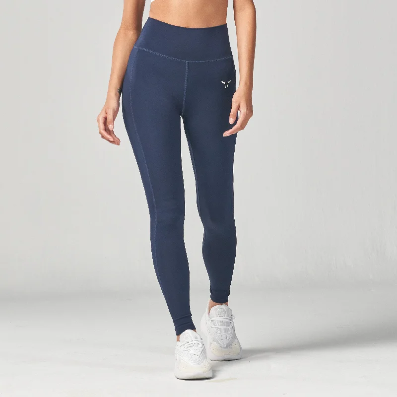 Essential High Waisted Leggings 27"  - Navy Fashionable High-Rise Workout Leggings