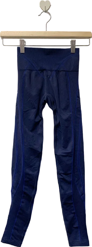 Gymshark Blue Seamless Leggings UK XS Trendy Activewear Leggings