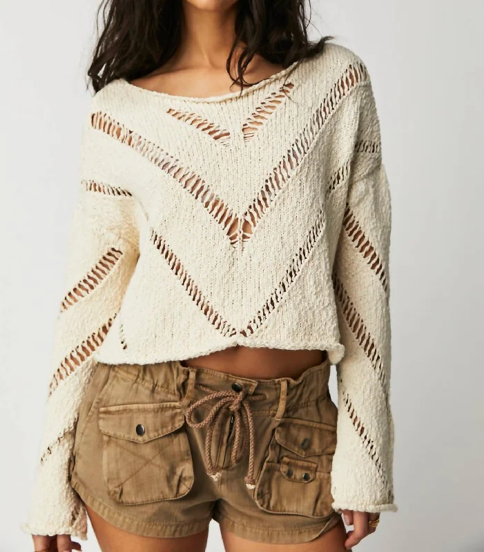 Hayley Sweater In Cream Stylish Fashionable Trendy