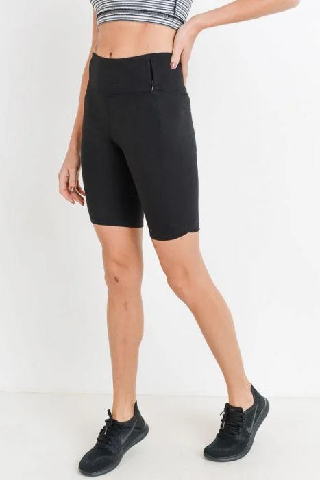 Highwaist Bermuda Leggings with Vertical Zipper Trendy Flared Leggings