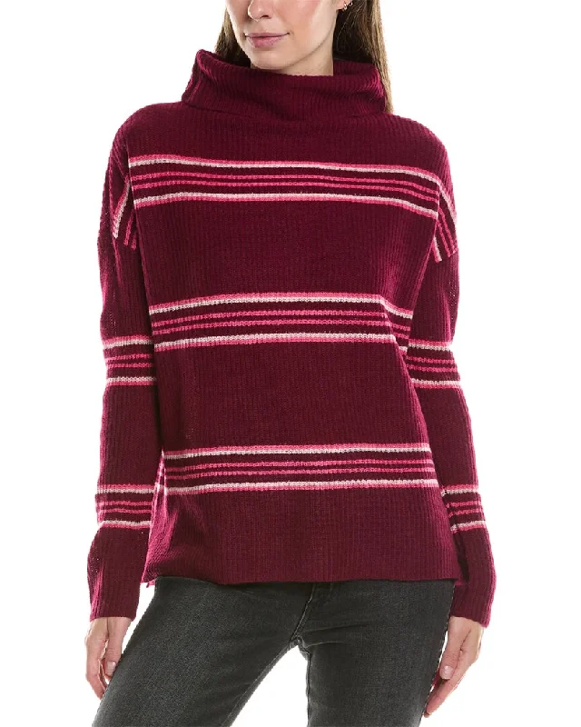 InCashmere Shaker Cashmere Sweater Boat Neck Shawl Collar Notched Collar