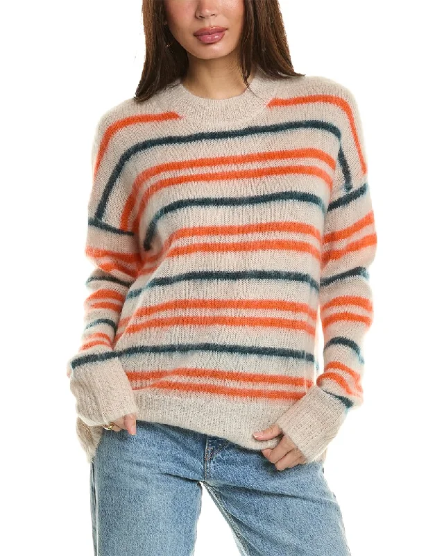 Isabel Marant Etoile Drussell Mohair & Wool-Blend Sweater Herringbone Houndstooth Plaid Isabel Marant Etoile Drussell Mohair & Wool-Blend Sweater Herringbone Houndstooth Plaid