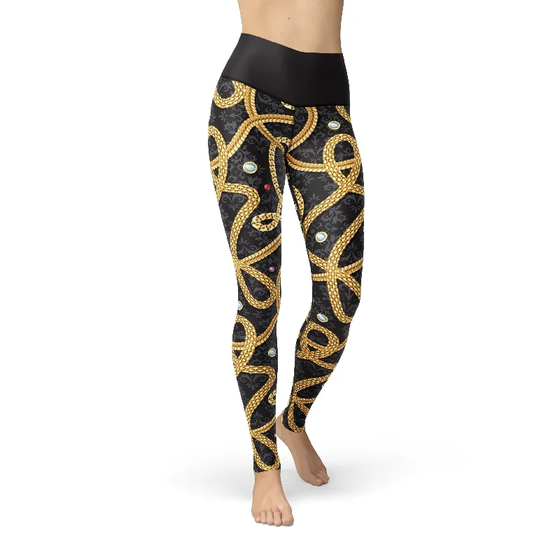 Jean Gold Chains Leggings Cozy Workout Performance Leggings