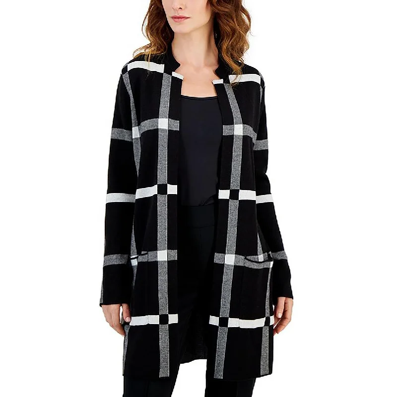 Kasper Womens Petites Open Front Mandarin collar Cardigan Sweater Chenille Fabric Brocade Fabric Lace Fabric Kasper Womens Petites Open Front Mandarin collar Cardigan Sweater Chenille Fabric Brocade Fabric Lace Fabric