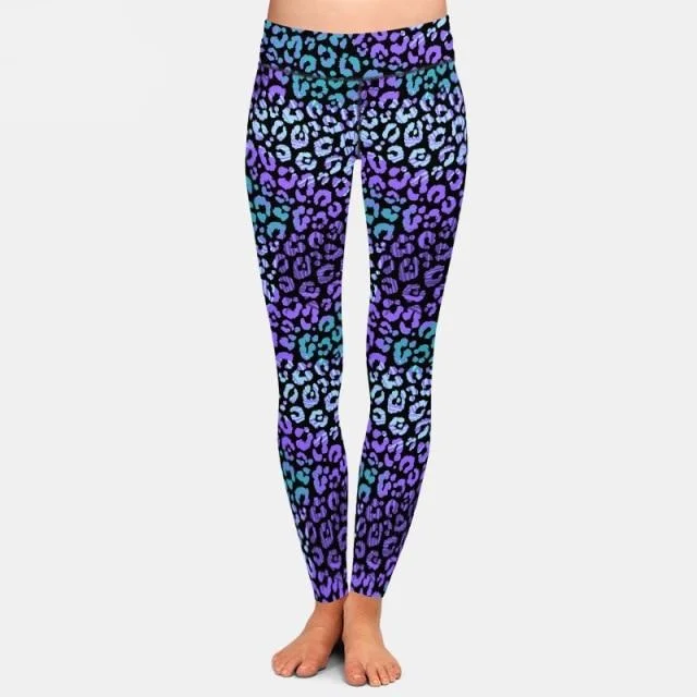 Ladies Beautiful 3D Purple Leopard Print & Leaves Patterned Leggings Trendy Spandex Leggings Ladies Beautiful 3D Purple Leopard Print & Leaves Patterned Leggings Trendy Spandex Leggings