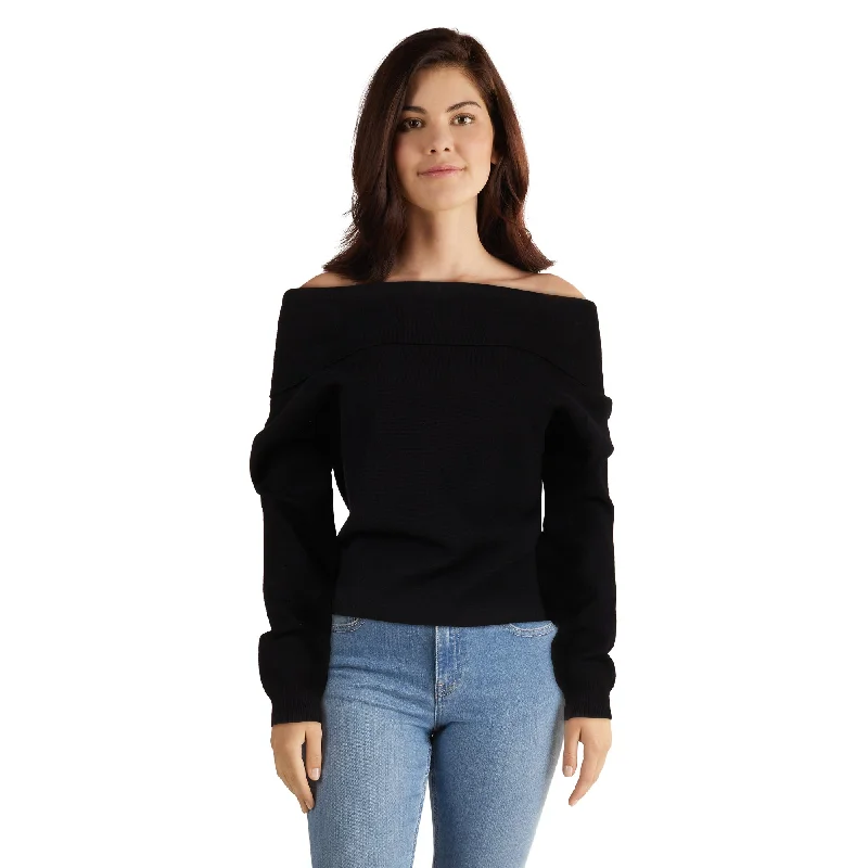 lily morgan Women's Off-The-Shoulder Sweater Anti-Pilling Anti-Shrink Durable