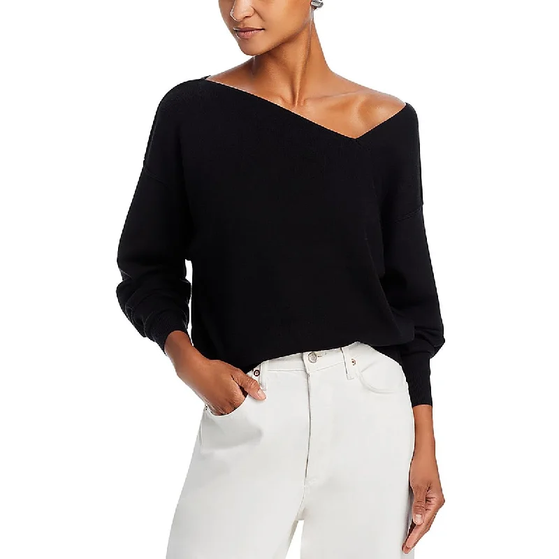 Line & Dot Womens Knit V-Neck Pullover Sweater Oversized Loose Flowy