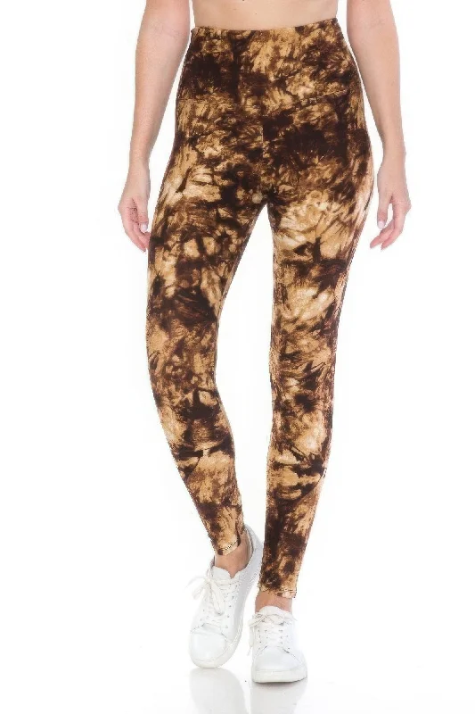 Yoga Wide Band Buttery Soft Print Leggings Fashionable High-Rise Workout Leggings