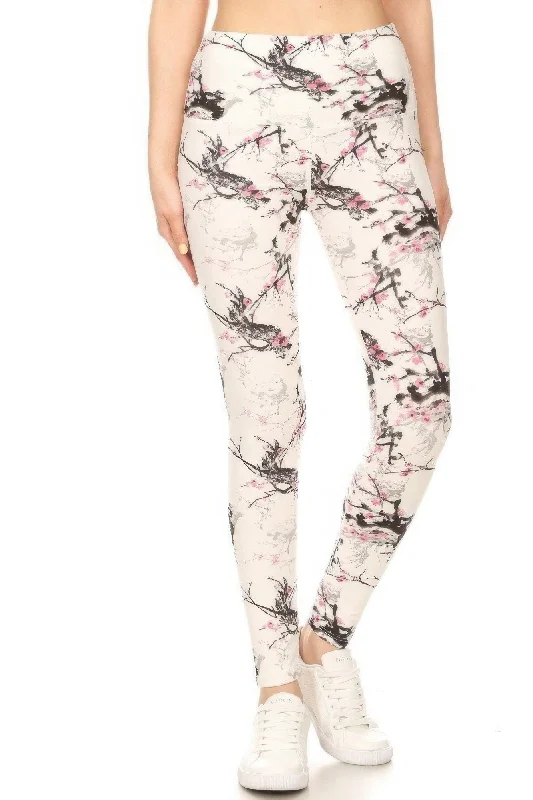 5-inch Long Yoga Style Banded Lined Floral Printed Knit Legging Comfortable Full-Body Compression Leggings 5-inch Long Yoga Style Banded Lined Floral Printed Knit Legging Comfortable Full-Body Compression Leggings