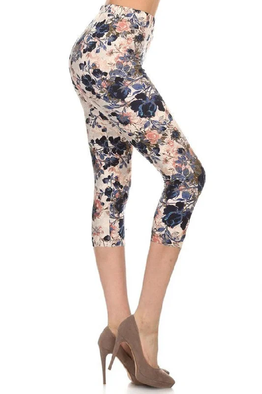 Multi-color Print, Cropped Capri Leggings In A Fitted Style With A Banded High Waist Trendy Black Mesh Leggings Multi-color Print, Cropped Capri Leggings In A Fitted Style With A Banded High Waist Trendy Black Mesh Leggings