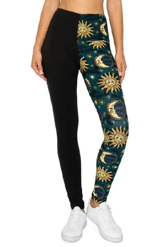 Spliced 5-inch Long Yoga Style Banded Lined Knit Legging With High Waist Elegant Full-Body Leggings Spliced 5-inch Long Yoga Style Banded Lined Knit Legging With High Waist Elegant Full-Body Leggings