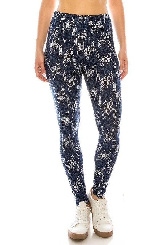 Long Yoga Style Banded Lined Multi Printed Knit Legging With High Waist Stylish Winter-Ready Leggings Long Yoga Style Banded Lined Multi Printed Knit Legging With High Waist Stylish Winter-Ready Leggings