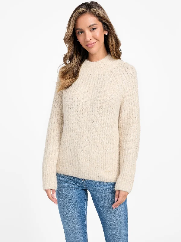 Manessa Crewneck Sweater Solid Color Striped Floral Print