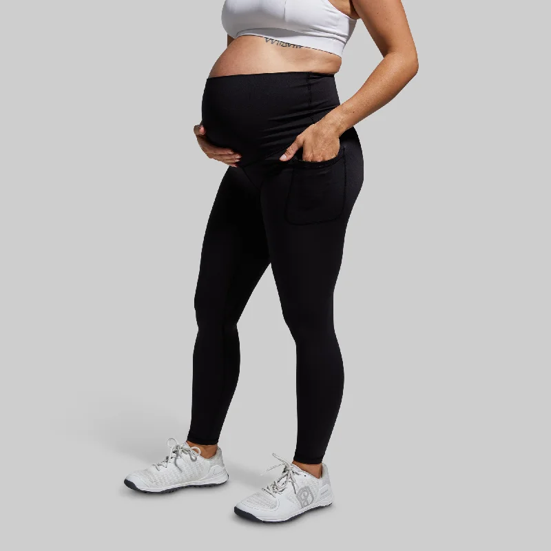 Maternity Legging w/ Pockets (Black) Fashionable Seamless Leggings