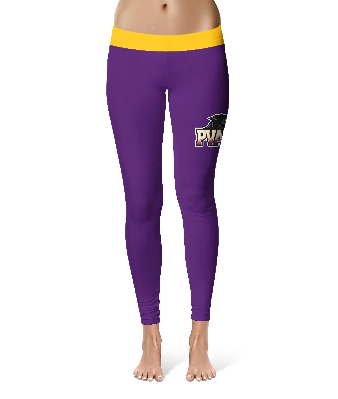 Prairie View A&M Panthers PVAMU Game Day Logo on Thigh Purple Yoga Leggings for Women by Vive La Fete Fashionable Ribbed Knit Leggings Prairie View A&M Panthers PVAMU Game Day Logo on Thigh Purple Yoga Leggings for Women by Vive La Fete Fashionable Ribbed Knit Leggings