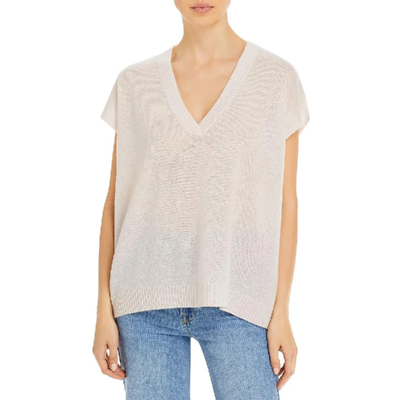 Private Label Womens Cashmere Boxy V-Neck Sweater Spandex Blend Rayon Blend Denim Blend Private Label Womens Cashmere Boxy V-Neck Sweater Spandex Blend Rayon Blend Denim Blend