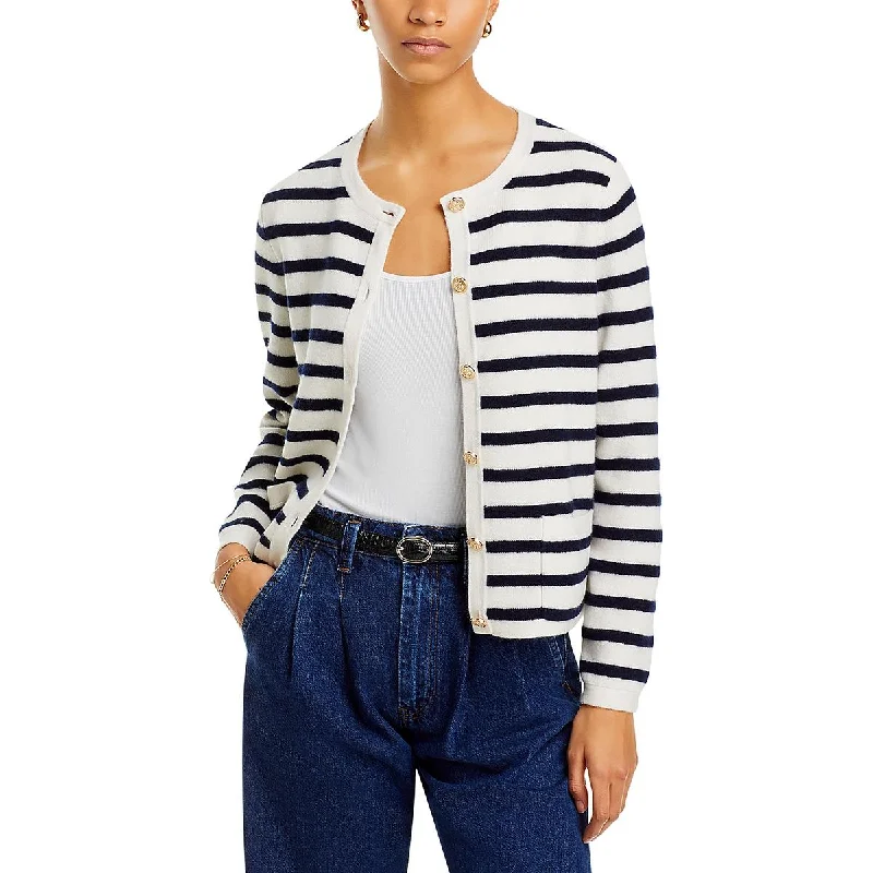 Private Label Womens Cashmere Button-Down Cardigan Sweater Thin Thick Dense