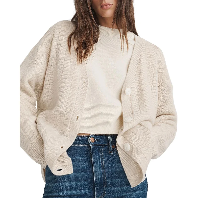 Rag & Bone Womens Cashmere Herringbone Cardigan Sweater Cable Knit Ribbed Knit Lace Knit Rag & Bone Womens Cashmere Herringbone Cardigan Sweater Cable Knit Ribbed Knit Lace Knit