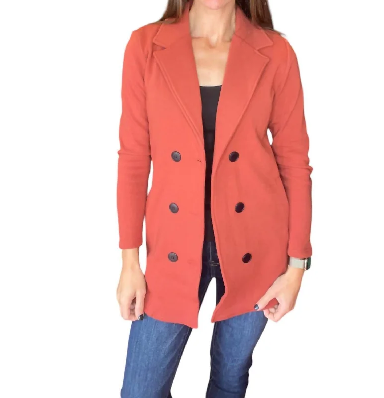 Scarlett Sweater Jacket In Pumpkin Fitted Slim Tailored