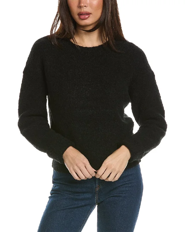 Theory Shrunken Wool & Camel-Blend Sweater Seamless Knitted Crochet
