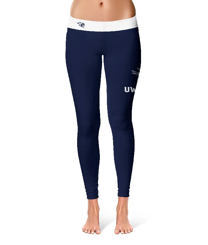 UW Wisconsing Stout Blue Devils Game Day Logo on Thigh Navy Yoga Leggings for Women by Vive La Fete Fashionable Minimal Active Leggings UW Wisconsing Stout Blue Devils Game Day Logo on Thigh Navy Yoga Leggings for Women by Vive La Fete Fashionable Minimal Active Leggings