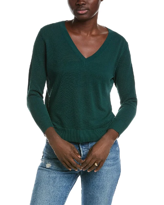 Vince 3/4-Sleeve Sweater Seamless Knitted Crochet