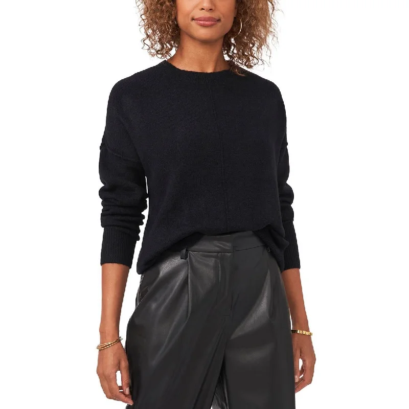Vince Camuto Womens Extend Shoulder Ribbed Trim Crewneck Sweater Elasticated Padded Insulated Vince Camuto Womens Extend Shoulder Ribbed Trim Crewneck Sweater Elasticated Padded Insulated
