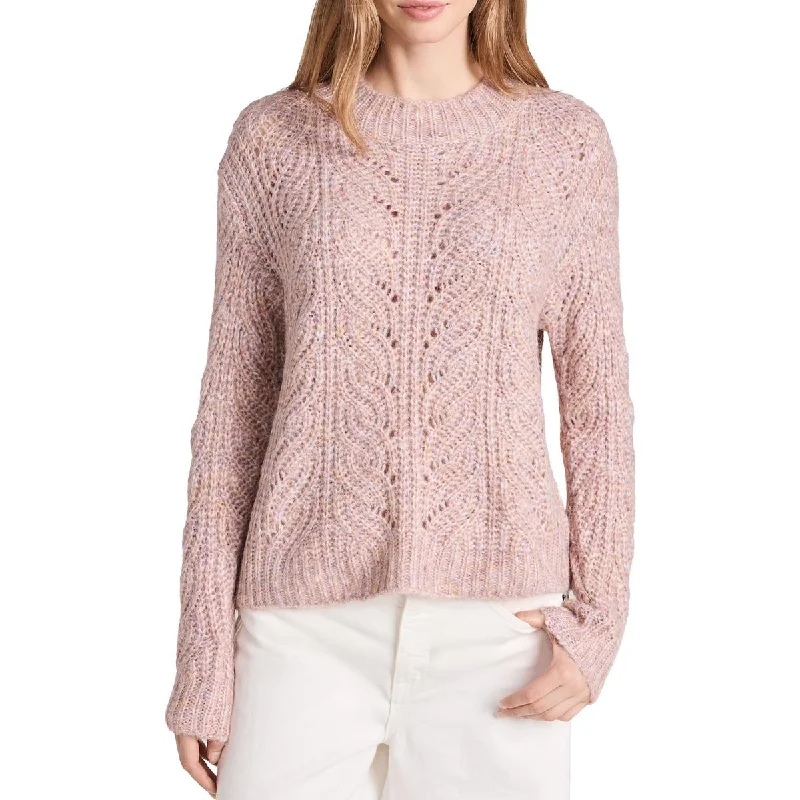 Z Supply Womens Ribbed Trim Cozy Crewneck Sweater High Neck Crew Neck V-Neck
