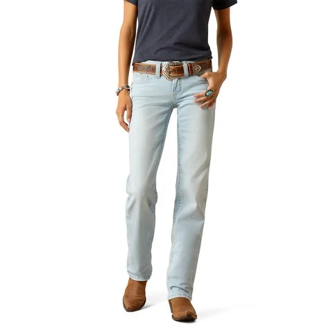 Ariat Women's Low Rise Zayla Straight Jeans Chic Rip-Detail High-Waist Jeans
