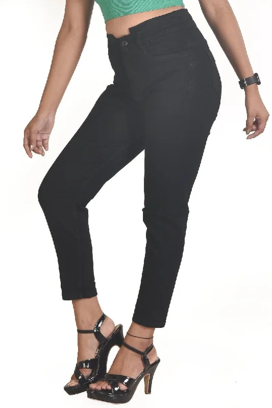 Black ankle length Jeans Cozy Wide-Legged Jeans