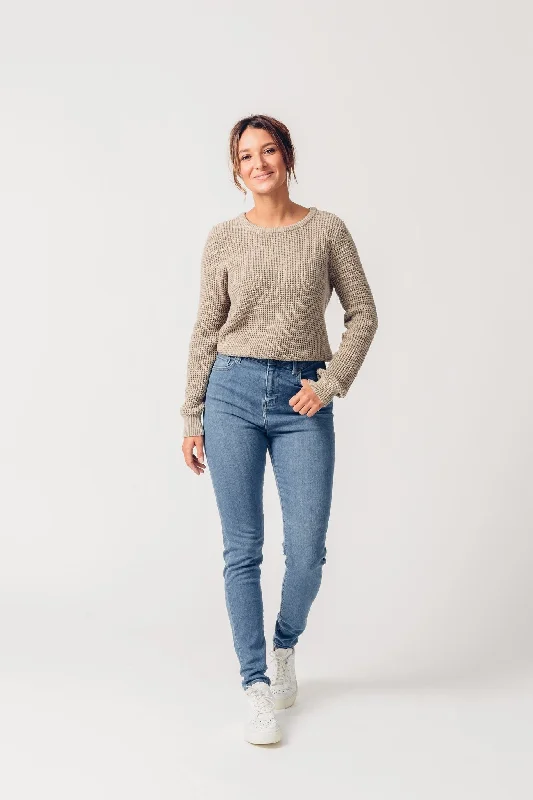 CARRIE mid blue - GOTS organic cotton Jeans by UCM Trendy Acid Wash Skinny Jeans