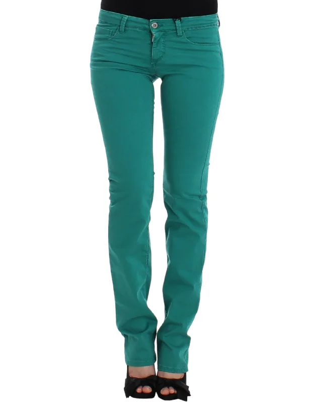 Chic Green Straight Leg Jeans For Sophisticated Style Comfortable Dark Wash Jeans