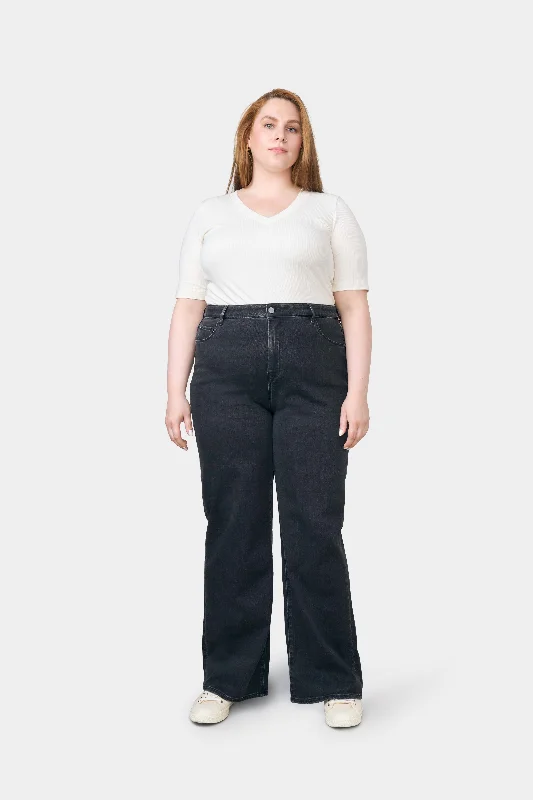 Dew Flared Soft Jeans Plus Size Black Denim Trendy Skinny Fit Jeans