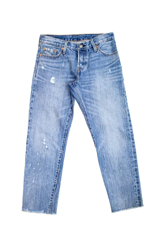 Levi Strauss & Co - Distressed Cut Off Jeans Casual Light Wash Jeans