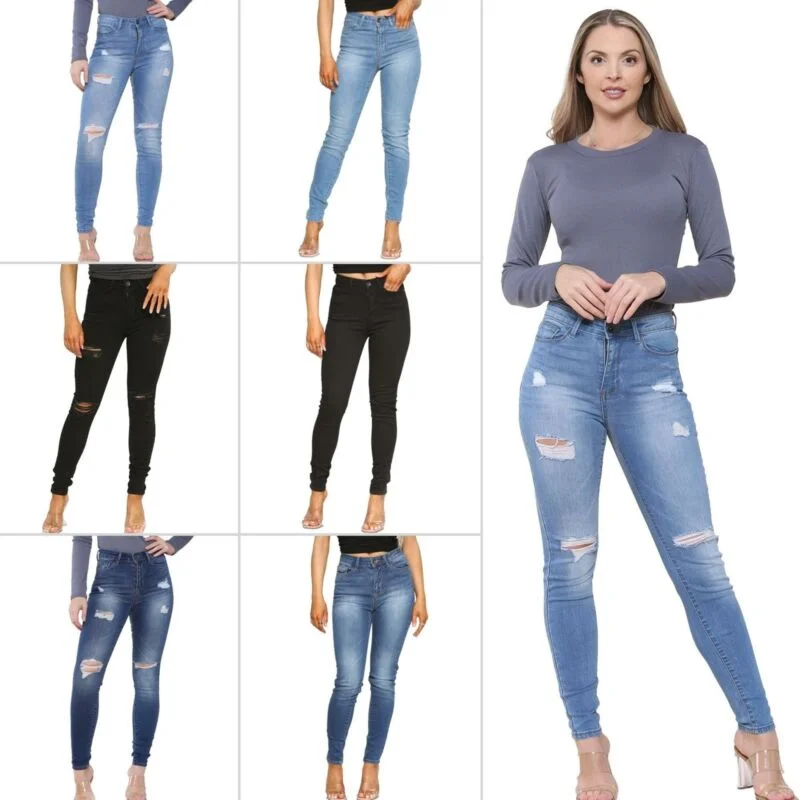 Enzo Womens Skinny Jeans Ladies Slim Fit Stretch New Denim Trouser Pants UK Size