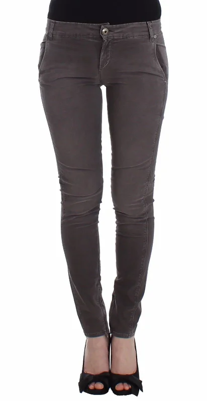 Ermanno Scervino Chic Gray Slim Leg Jeans - Elegance Meets Comfort Comfortable Stretch Denim Jeans Ermanno Scervino Chic Gray Slim Leg Jeans - Elegance Meets Comfort Comfortable Stretch Denim Jeans