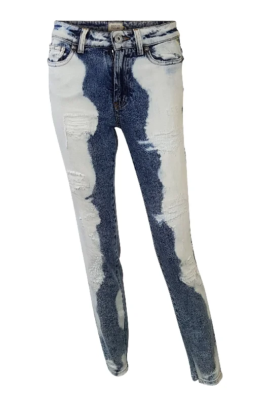 FAUSTO PUGLISI Distressed Skinny Leg Bleached Jeans (IT 38) Fashionable Distressed Jeans FAUSTO PUGLISI Distressed Skinny Leg Bleached Jeans (IT 38) Fashionable Distressed Jeans