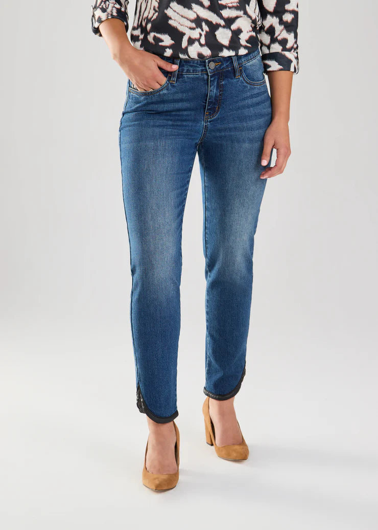 FDJ- Olivia Pencil Ankle Denim Jeans Comfortable Faded High-Rise Jeans