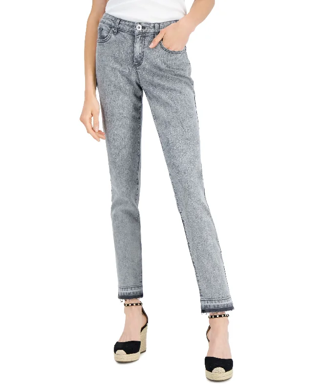 INC International Concepts Womens Mid Rise Straight Leg Jeans