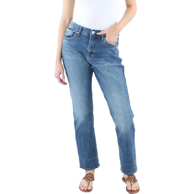 Jag Jeans Womens Stella High Rise Stretch Straight Leg Jeans Comfortable Dark Wash Jeans