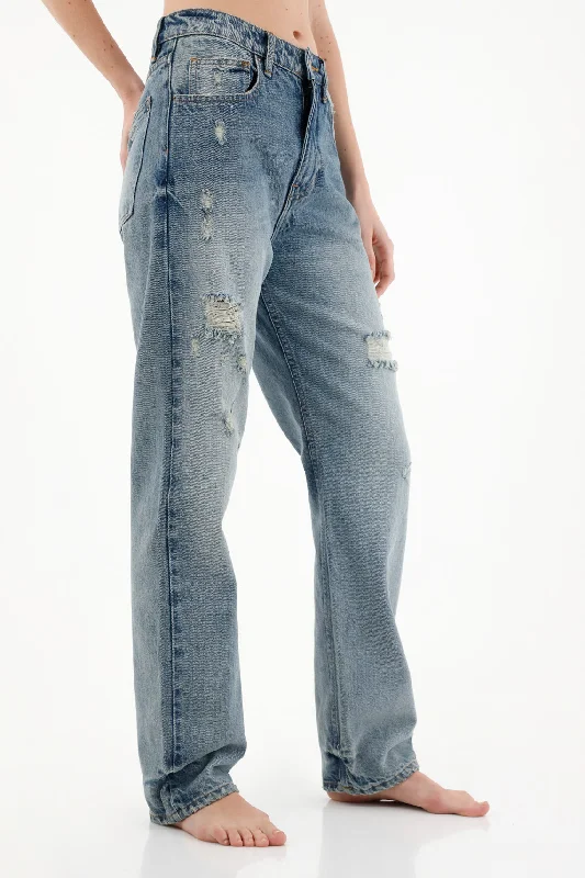 Women's Trendy Fit Jeans Comfortable Full-Length Denim Jeans